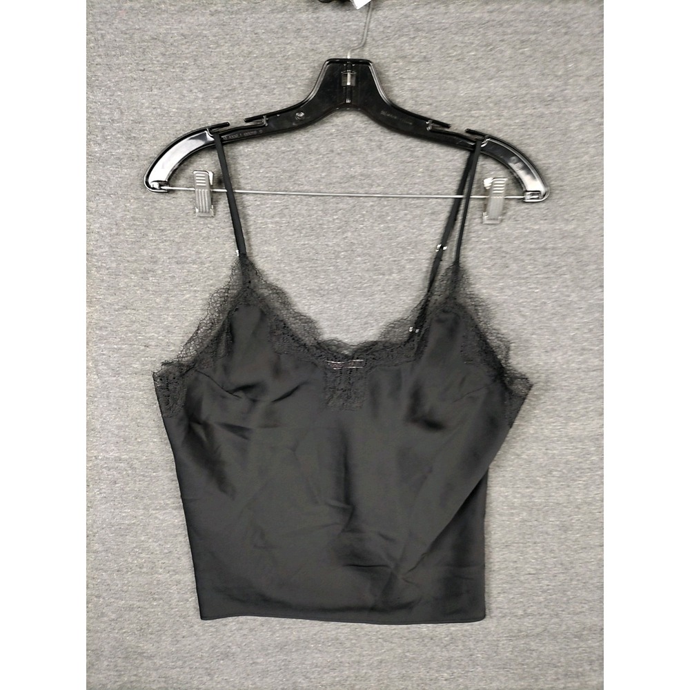 Victorias Secret Womens Top S Black Lace‎ Trim Nightie Cami Sheer Sexy Romantic